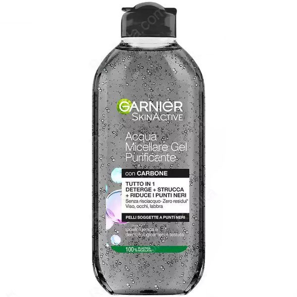  ژل میسلار پاک کننده سه کاره گارنیر حاوی زغال فعال Garnier Acqua Micellare Gel Purificante 400ml